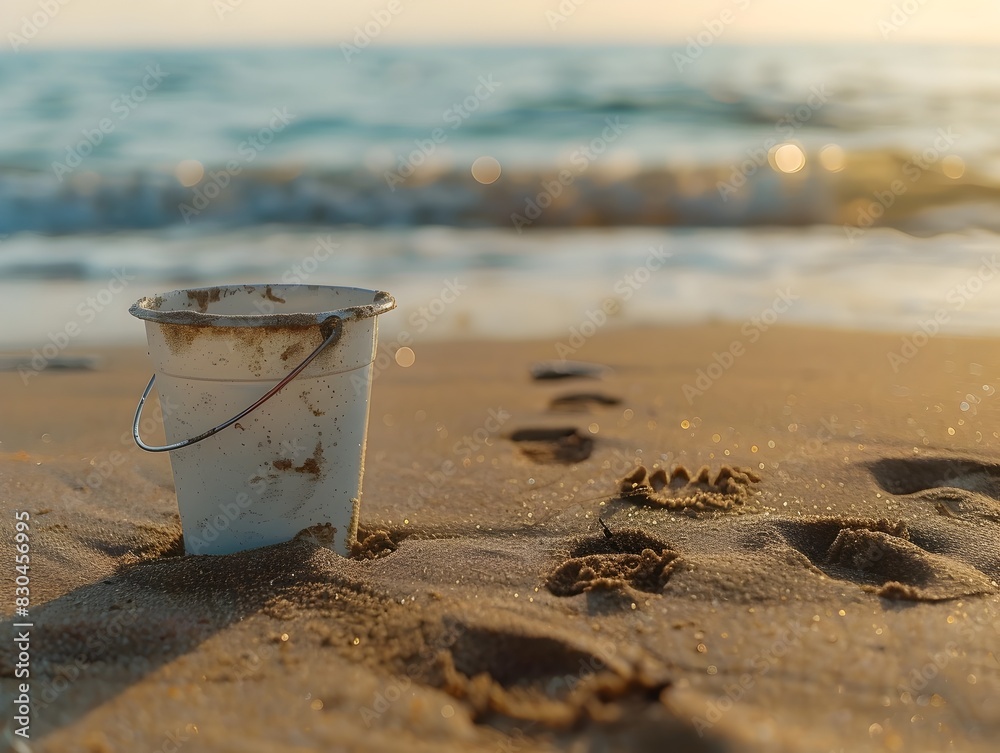 Serene Shores and Playful Footprints:A Tranquil Moment on the Beach Serene Shores and Playful Footprints:A Tranquil Moment on the Beach