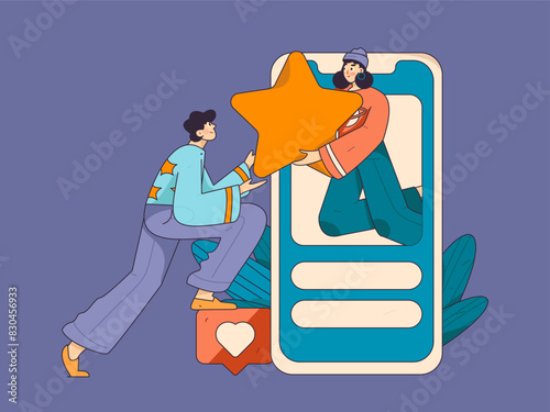 Happy Valentine's Day flat character vector concept business hand drawn illustration
