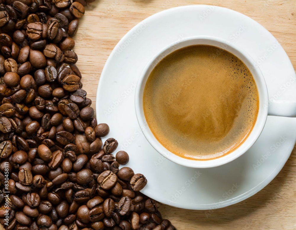 Cup of hot coffee on wooden table
Cup of hot coffee on wooden table
