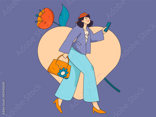 Happy Valentine's Day flat character vector concept business hand drawn illustration
