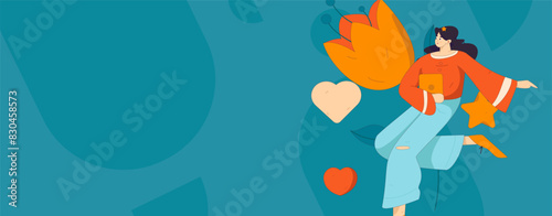 Happy Valentine's Day flat character vector concept business hand drawn illustration
