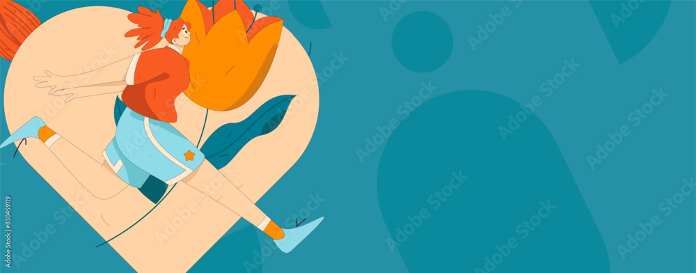 Happy Valentine's Day flat character vector concept business hand drawn illustration
Happy Valentine's Day flat character vector concept business hand drawn illustration