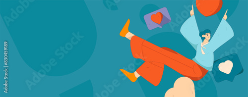 Happy Valentine's Day flat character vector concept business hand drawn illustration
