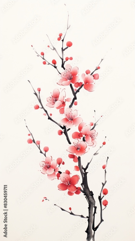 Peach branch blossom flower plant. Peach branch blossom flower plant.