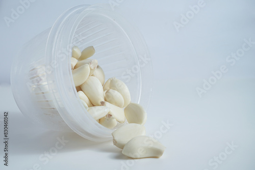 garlic cooking ingredients clean background isolated