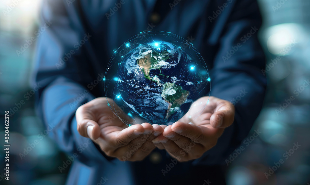 Global business concept with earth in hands Global business concept with earth in hands
