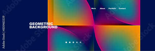 Circle triangle geometric web site page template. Vector Illustration For Wallpaper, Banner, Background, Card, Book Illustration, landing page