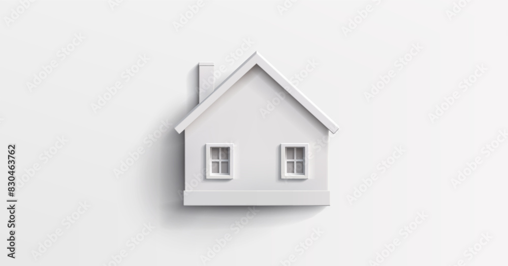White House, 3D. Beautiful modern minimalistic banner for advertising houses, rent, sale, residence, and protection of private property. Vector White House, 3D. Beautiful modern minimalistic banner for advertising houses, rent, sale, residence, and protection of private property. Vector