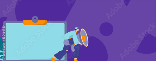 Wallpaper Mural Notification announcement vector creative flat hand drawn illustration
 Torontodigital.ca