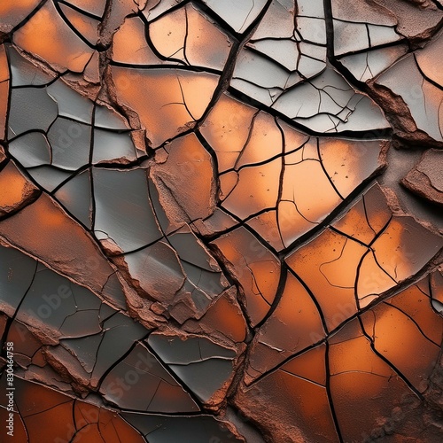 Artistic of a grunge metal texture deep scratches and pronounced cracks.