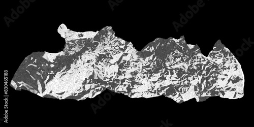 Silver foil torn paper element for collage design.
