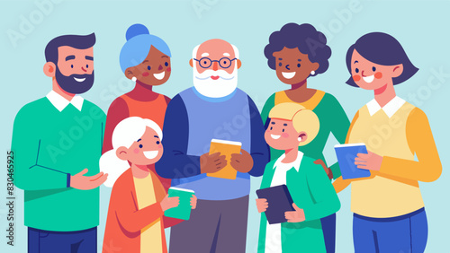 As a sense of camaraderie grows residents of all ages share their own safety tips and strategies with one another.. Vector illustration