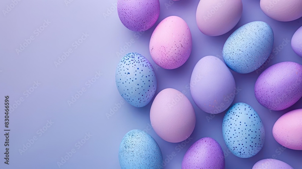 Tranquil Harmony, A Pastel Easter Egg Collection on a Purple Backdrop Tranquil Harmony, A Pastel Easter Egg Collection on a Purple Backdrop