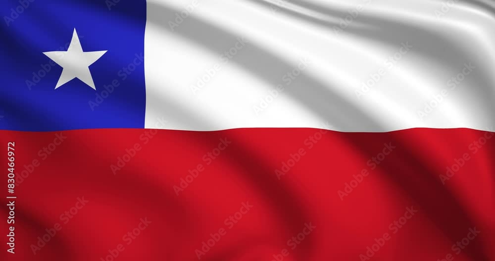 flag of Chile. Chilean flag background. 4k 60FPS
