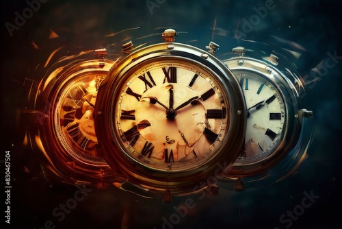 Time clock zodiac closeup abstract background