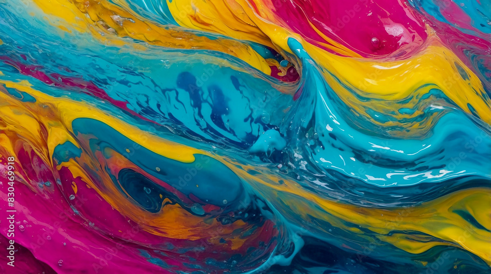 Dynamic Liquid Wave Backgrounds with Vivid Color Splashes