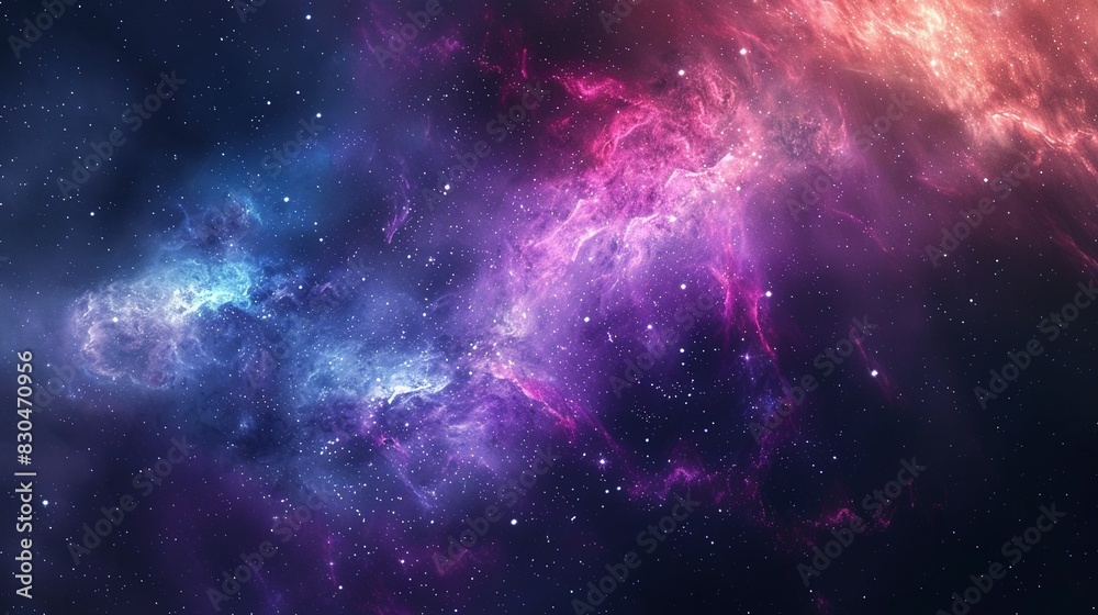 Fototapeta premium Abstract Cosmos: Nebulae and Galaxies Creating an Otherworldly Scene