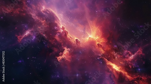Abstract Cosmos: Nebulae and Galaxies Creating an Otherworldly Scene