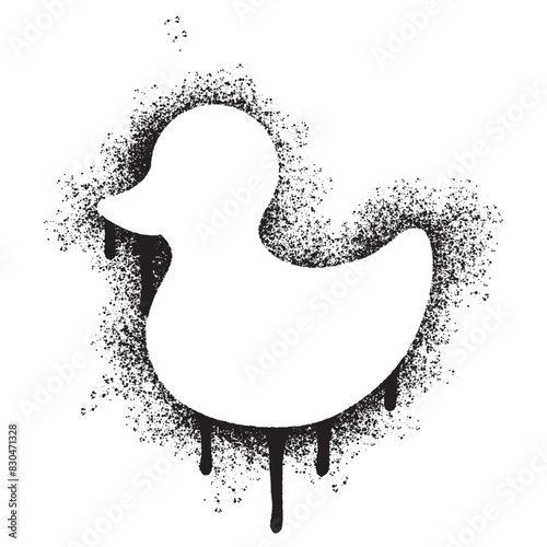 Spray Painted Graffiti duck icon Sprayed isolated with a white background.