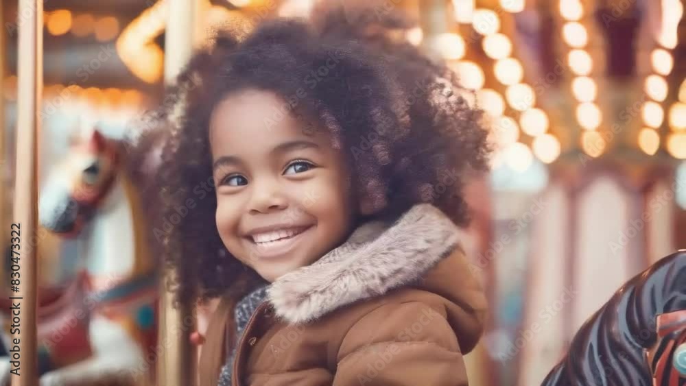 Joyful Child on Carousel Ride Joyful Child on Carousel Ride