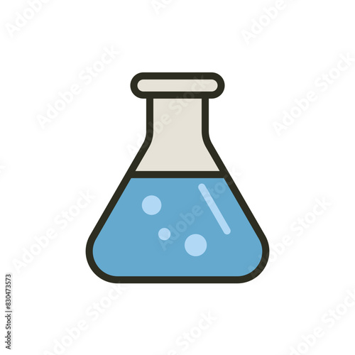 Laboratory test tube icon. Erlenmeyer flask concept. Laboratory chemical equipment vector illustration