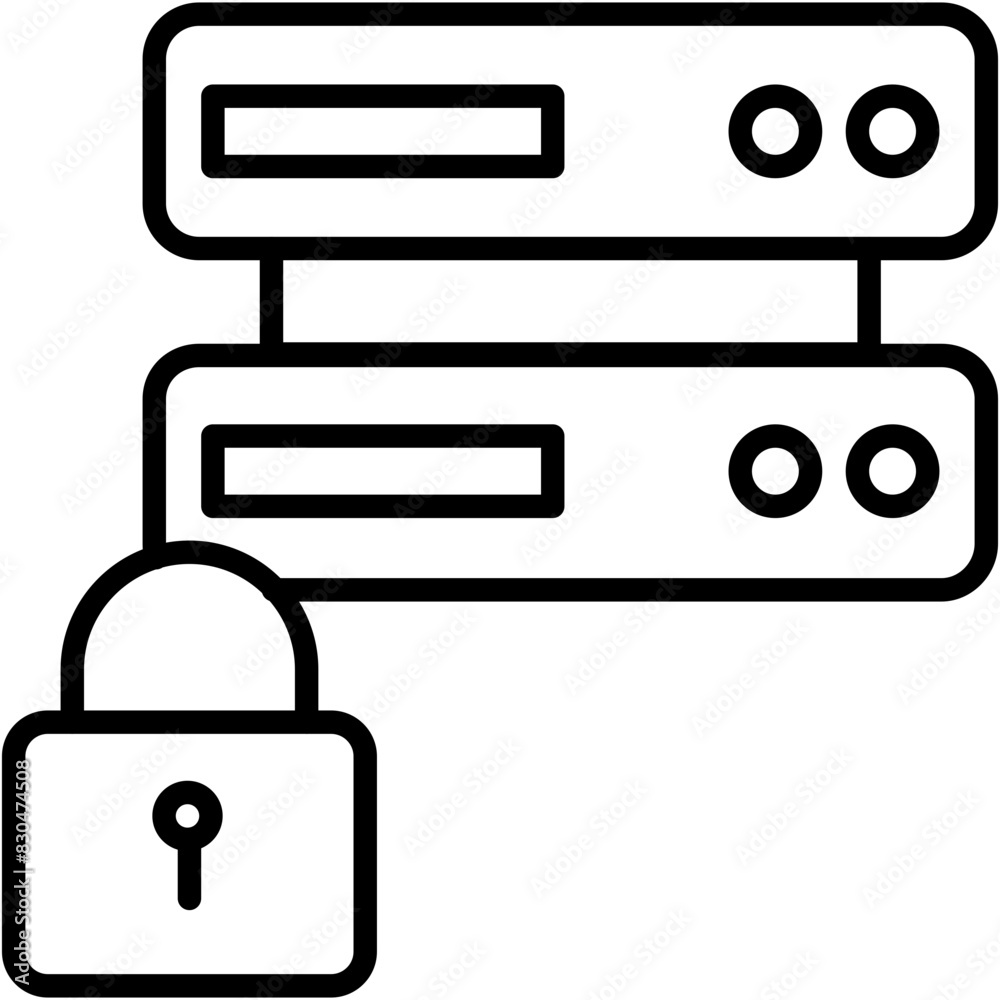Database Lock vector design logo icon.svg Database Lock vector design logo icon.svg