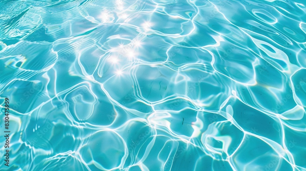 Clear Blue Water in Swimming Pool with Clean Aqua Liquid - Summer Wallpaper Background with Sunlight Reflection on Surface
Clear Blue Water in Swimming Pool with Clean Aqua Liquid - Summer Wallpaper Background with Sunlight Reflection on Surface