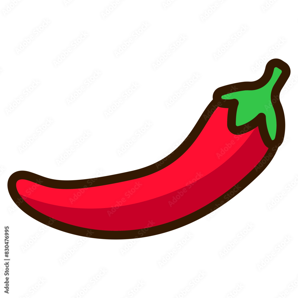 Single chilli icon with colorful design. Simple chilli vector illustration Single chilli icon with colorful design. Simple chilli vector illustration
