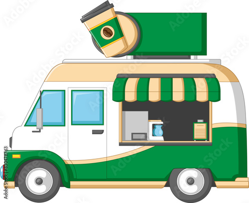 Food truck vehicle coffee shop on the truck