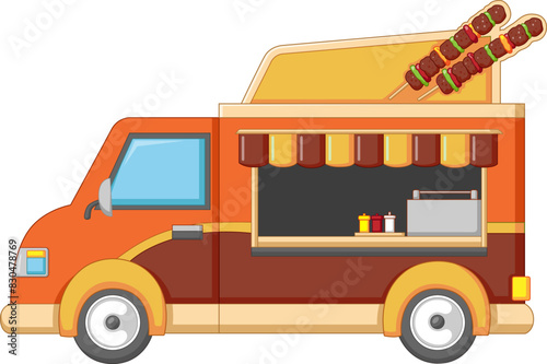 grill beef food truck vehicle - grill beef Stall