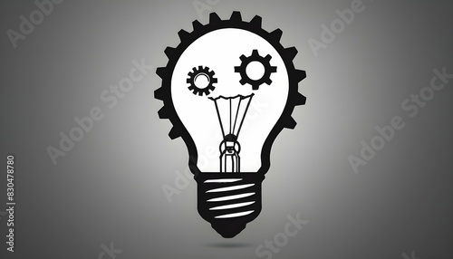 A light bulb with gears icon representing innovati photo