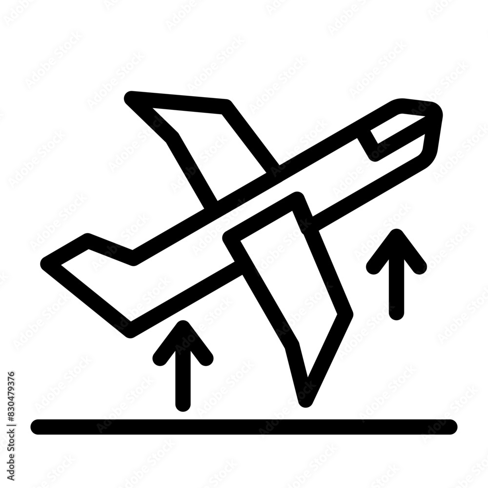 airplane taking off line icon style airplane taking off line icon style