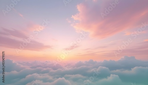 Dreamy pastel colored sky during a beautiful sunr upscaled_4