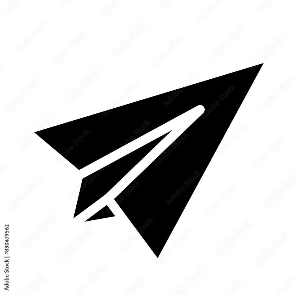 paper plane solid style icon paper plane solid style icon