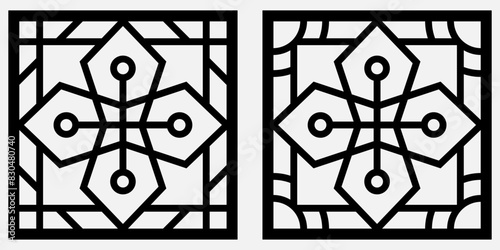 Geometric and simple pattern for background, decoration, panel, for cnc cutting