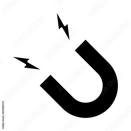 magnet icon, silhouette vector isolated on white background. simple and modern design