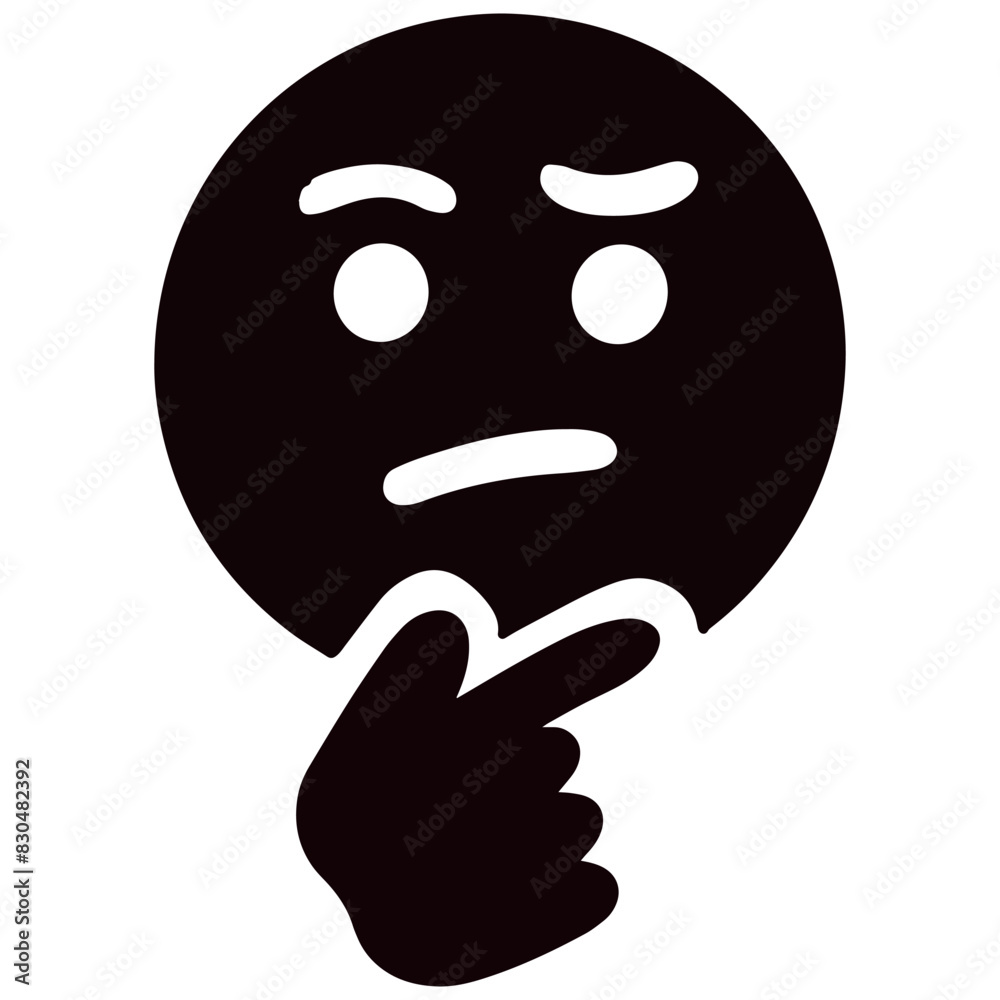 Thinking face emoji emoticon vector illustration