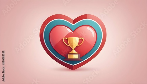 A heart with a trophy icon representing shared ach upscaled 4 photo