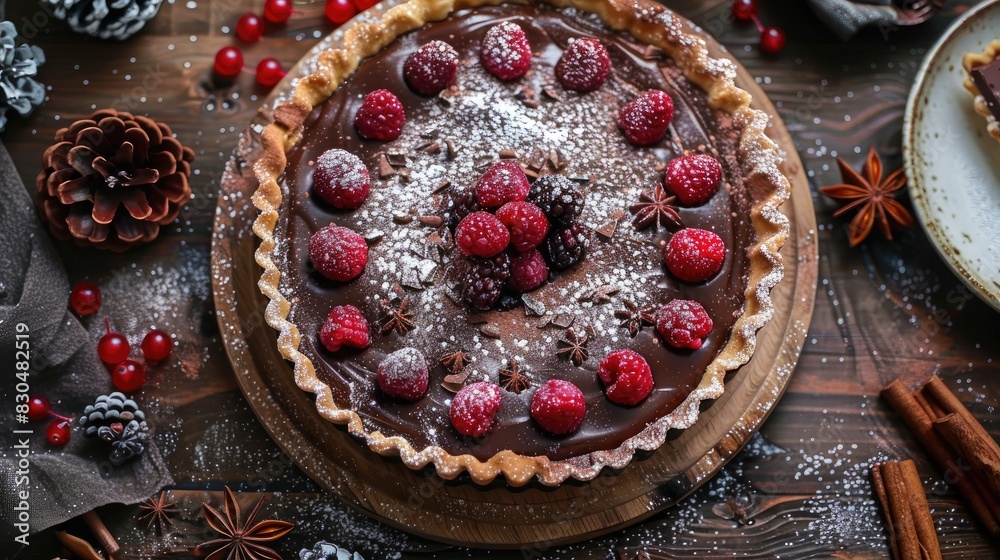 Hot chocolate topped fruit pie Hot chocolate topped fruit pie
