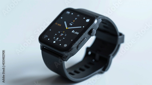 Stylish smartwatch with a customizable band on a white background.  photo