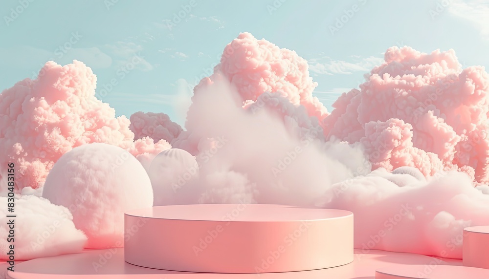 Background podium beige 3D product sky platform display cloud pastel scene render stand. Beige podium stage minimal abstract background beauty dreamy space studio pedestal smoke showcase geometric Background podium beige 3D product sky platform display cloud pastel scene render stand. Beige podium stage minimal abstract background beauty dreamy space studio pedestal smoke showcase geometric