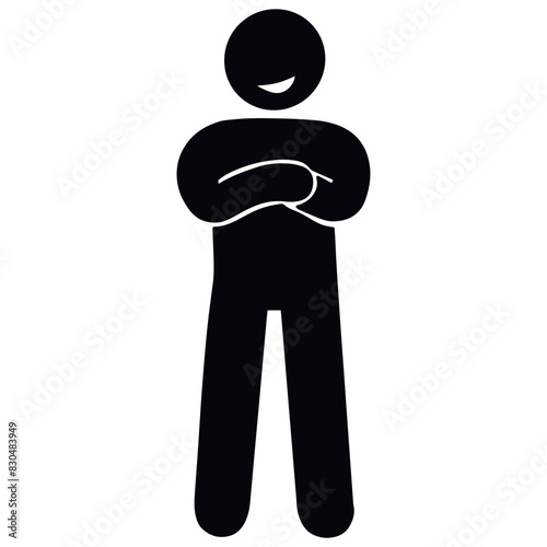 Vector arrogant smiling man illustration