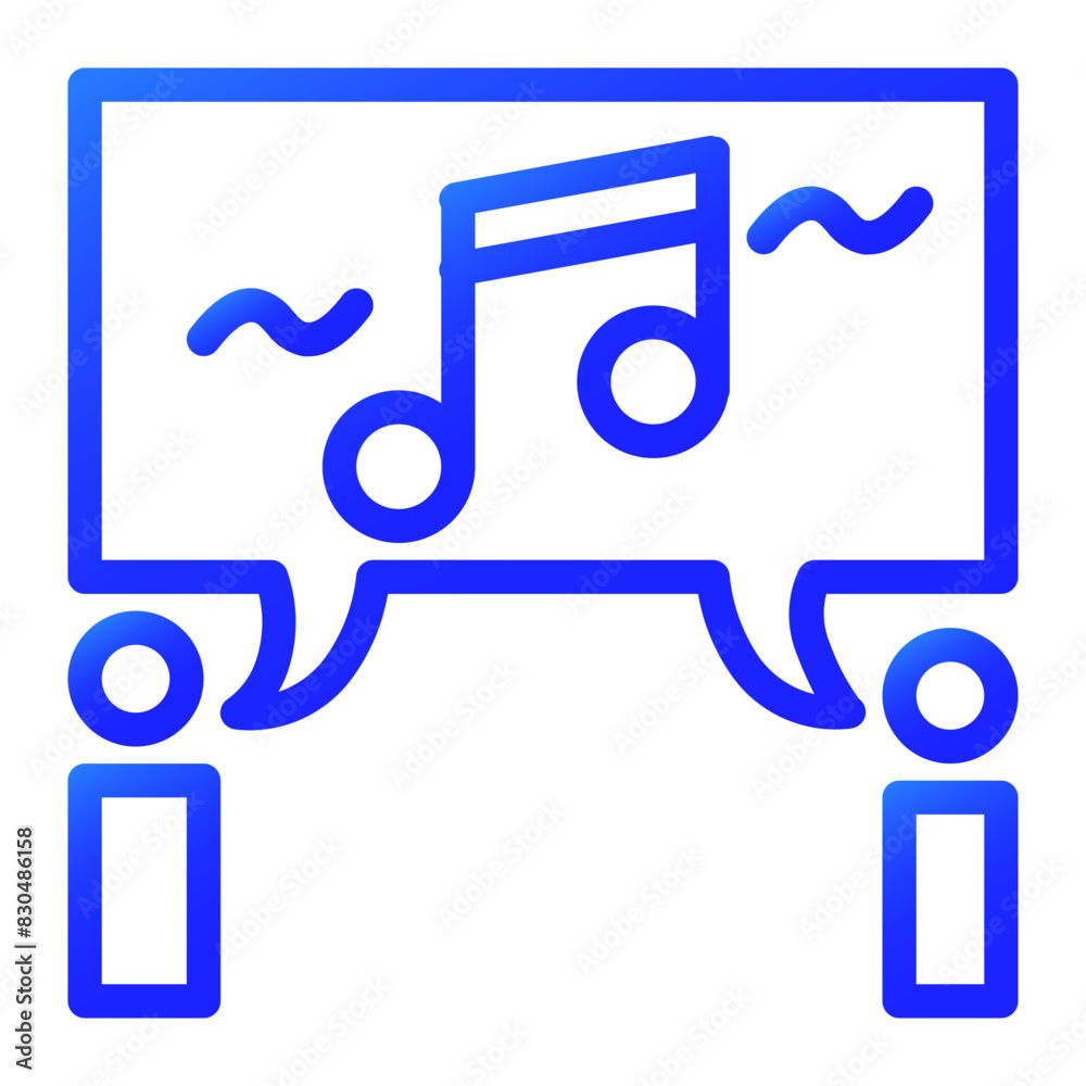 talking about music blue gradient icon talking about music blue gradient icon