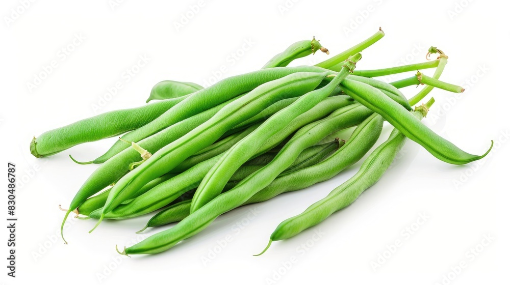 Green beans on a white background Green beans on a white background