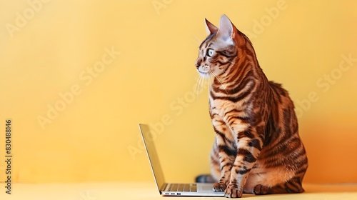 Bengal Cat Embraces Technology A Felines Foray into the Digital World