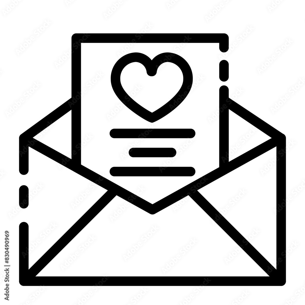 love letter cut line style icon love letter cut line style icon