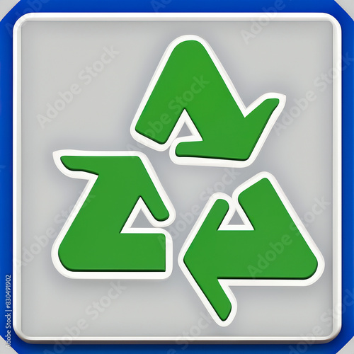 Illustration symbolic recycling icon. 