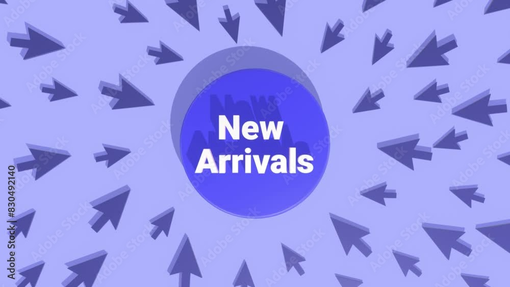 Animated New Arrivals Text With Cursors Or Arrows Pointing On It. New Arrivals Concepts. New Collection, New Product, Store Promotions, Sales Promotion Concepts. Animated New Arrivals Text With Cursors Or Arrows Pointing On It. New Arrivals Concepts. New Collection, New Product, Store Promotions, Sales Promotion Concepts.
