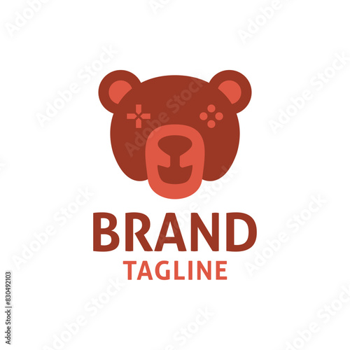 Bear joystick logo.  Unique, simple, character.