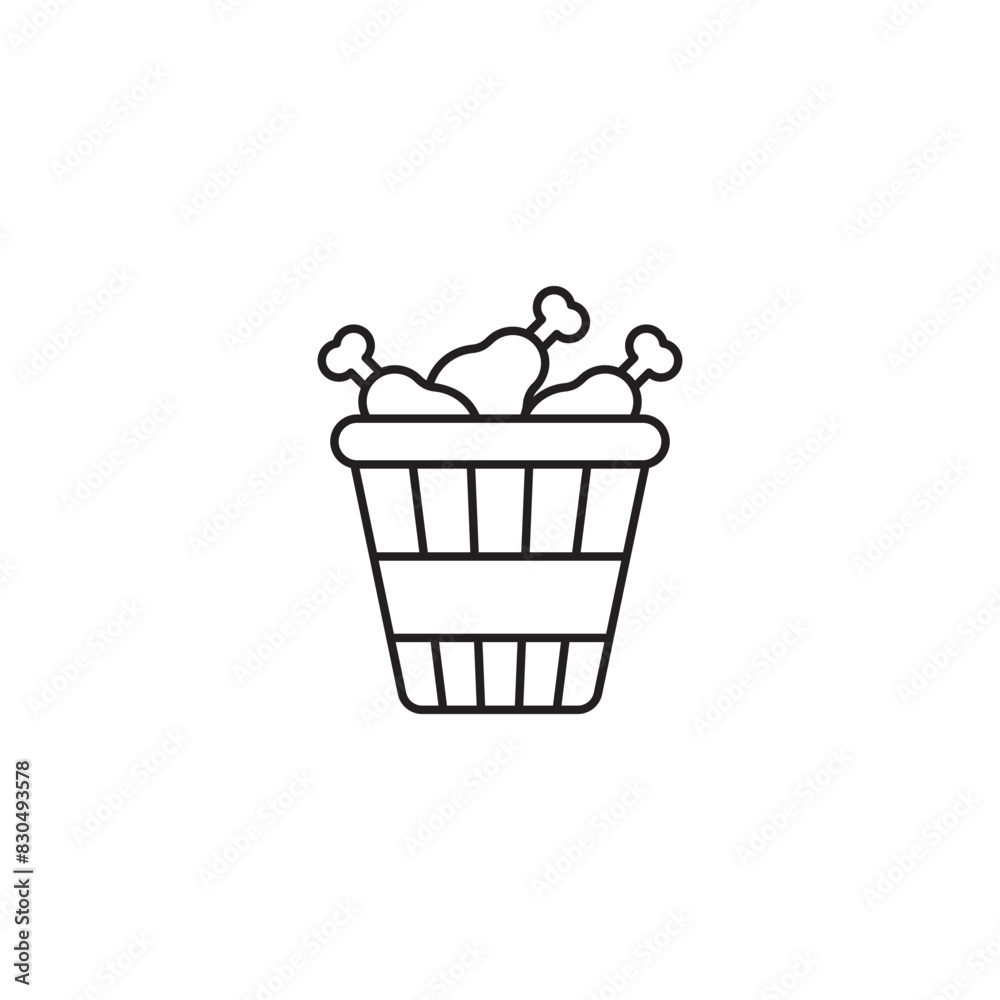 Fried Chicken icon design with white background stock illustration Fried Chicken icon design with white background stock illustration